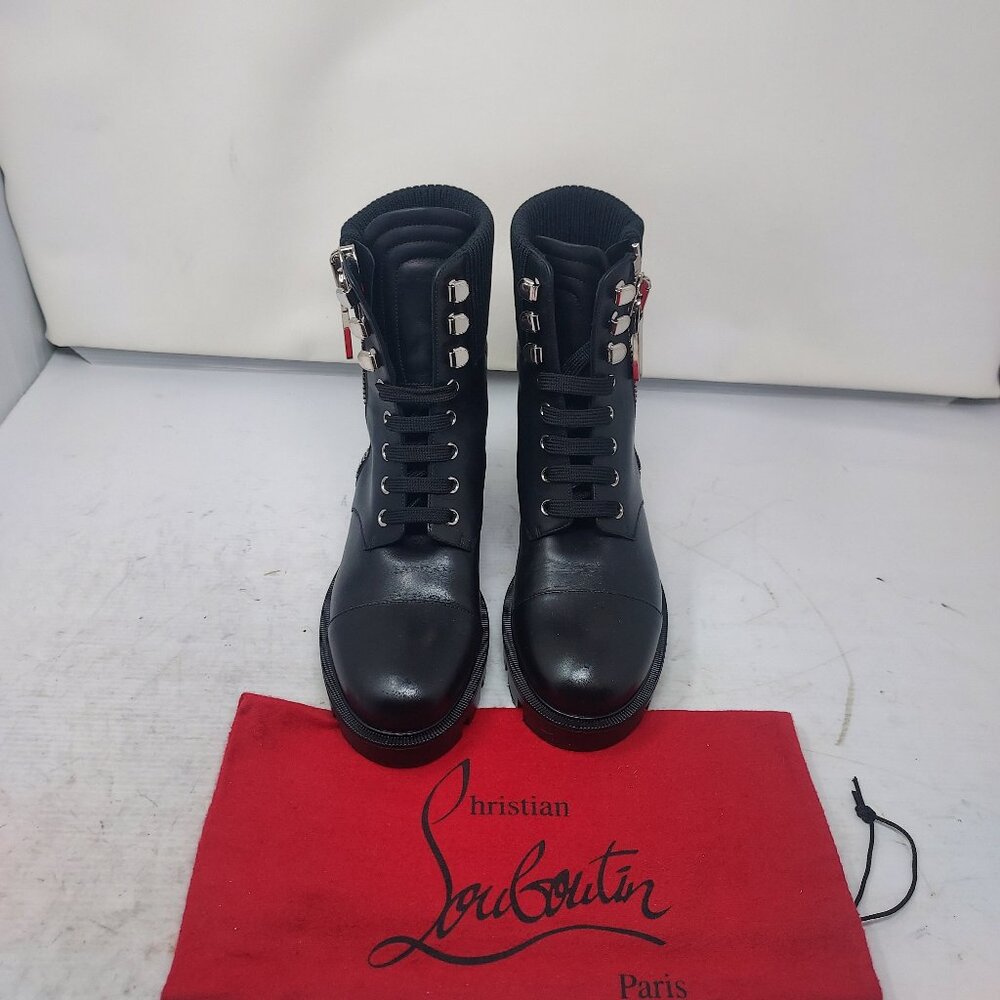 Christian Louboutin Black En Hiver Leather Zipper WOMEN Boot - Picture 5 of 12